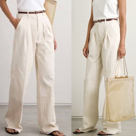 Veronica Beard Denim - VERONICA BEARD Mia pleated high-rise wide-leg jeans